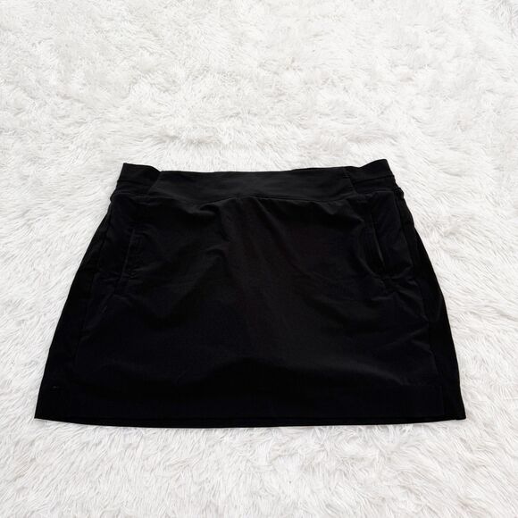 Women Athleta Brooklyn Mid Rise Golf Tennis Athletic Skort in Black Size 16 - Picture 2 of 8